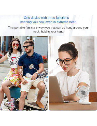 Ventilador de Mano Psecici AO-818 Plegable 180 4 Velocidades