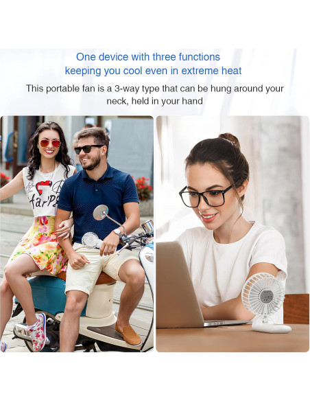 Ventilador de Mano Psecici AO-818 Plegable 180 4 Velocidades