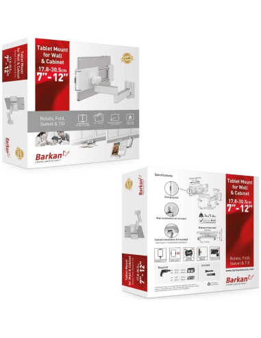 Soporte de Tablet Barkan T54 7-12" Pared 360 Movimiento Completo