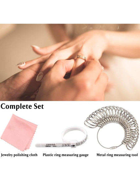 Kit Medidor de Tallas de Anillos CDBOVID - 27 Tallas Ajustables Kit Medidor de Tallas de Anillos CDBOVID - 27 Tallas Ajustables