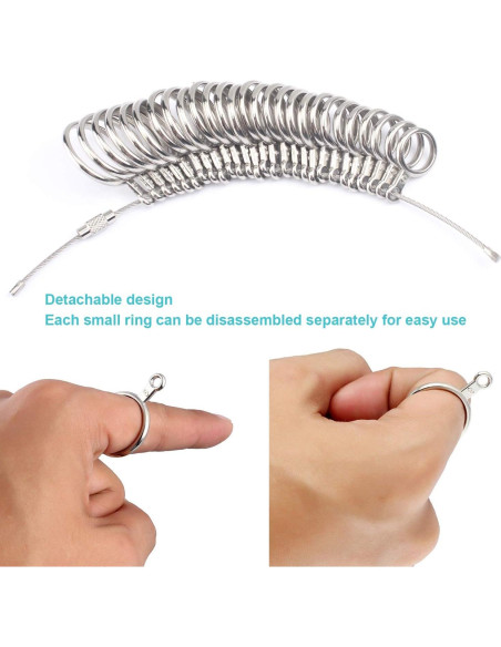 Kit Medidor de Tallas de Anillos CDBOVID - 27 Tallas Ajustables Kit Medidor de Tallas de Anillos CDBOVID - 27 Tallas Ajustables