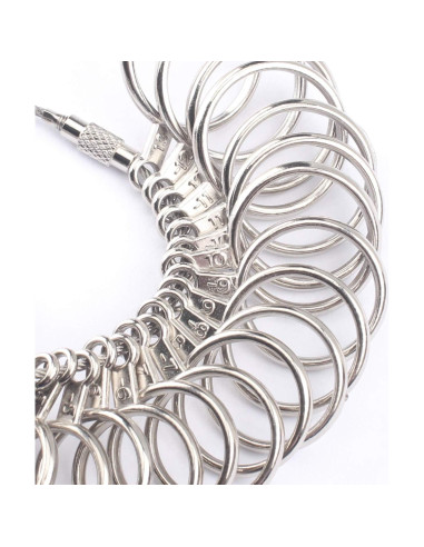 Kit Medidor de Tallas de Anillos CDBOVID - 27 Tallas Ajustables