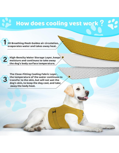 Chaleco Refrigerante para Perros Kikibest L 60-76 cm Ajustable