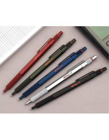 Bolígrafo rOtring 600, Punta Media, Tinta Negra, Metal