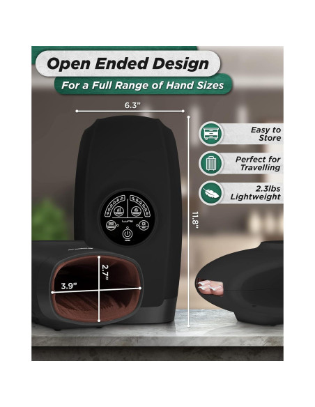 Masajeador de Mano Eléctrico Lunix LX3 con Calor y Compresión Masajeador de Mano Eléctrico Lunix LX3 con Calor y Compresión