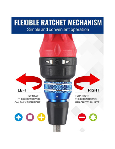 Destornillador Carraca 12-en-1 WORKPRO con Puntas Intercambiables