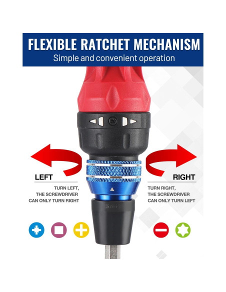 Destornillador Carraca 12-en-1 WORKPRO con Puntas Intercambiables
