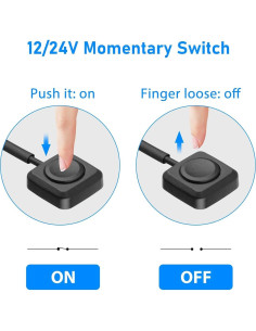 Interruptor Momentáneo Linkstyle 10 Pcs 12V-24V ON/OFF 2