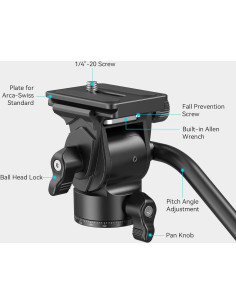Cabezal de Fluido SmallRig 3259B para Trípode y DSLR 2