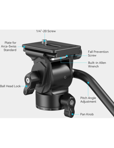 Cabezal de Fluido SmallRig 3259B para Trípode y DSLR
