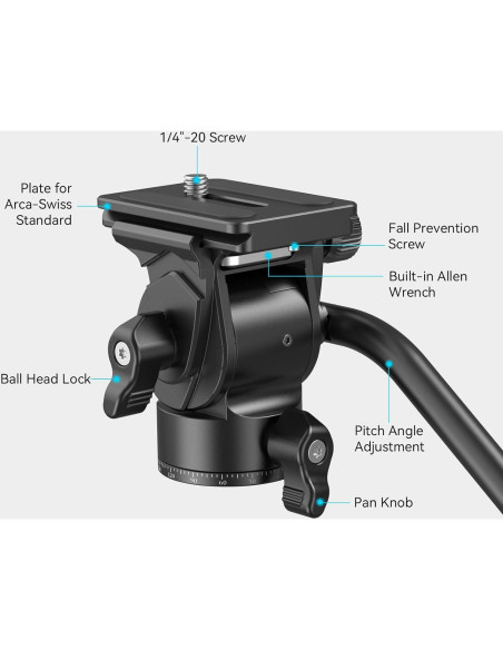 Cabezal de Fluido SmallRig 3259B para Trípode y DSLR