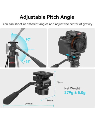Cabezal de Fluido SmallRig 3259B para Trípode y DSLR