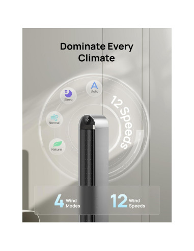 Ventilador de Torre Dreo Pilot Max 106 cm Silencioso 12 Velocidades