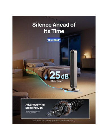 Ventilador de Torre Dreo Pilot Max 106 cm Silencioso 12 Velocidades