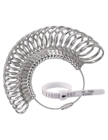Medidor de Anillos de Acero Inoxidable 0-13 con Cinturón