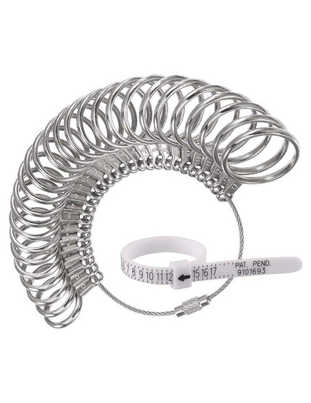 Medidor de Anillos de Acero Inoxidable 0-13 con Cinturón