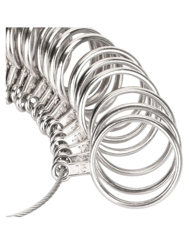 Medidor de Anillos de Acero Inoxidable 0-13 con Cinturón