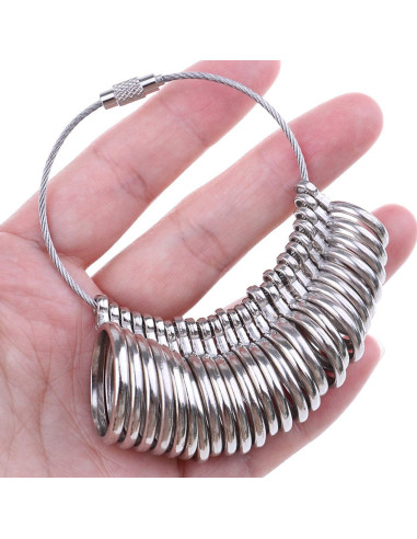Medidor de Anillos de Acero Inoxidable 0-13 con Cinturón