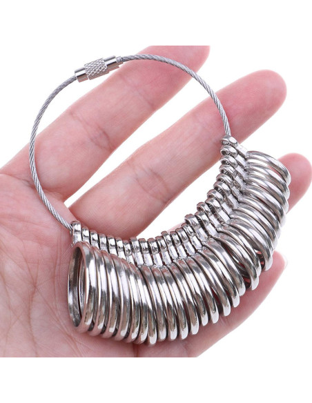 Medidor de Anillos de Acero Inoxidable 0-13 con Cinturón