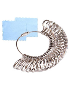 Juego de Medidores de Tamaño de Anillo KUUQA 27 Piezas Inoxidable