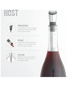 Vertedor de Vino Filtrante HOST de Acero Inoxidable 20 cm 2