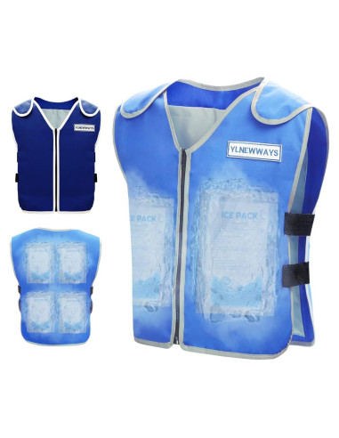 Chaleco Refrigerante SKTIKUNIY Unisex con 24 Paquetes de Hielo