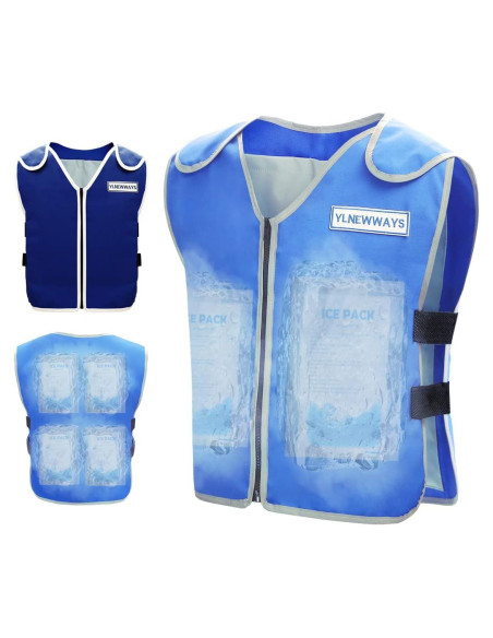 Chaleco Refrigerante SKTIKUNIY Unisex con 24 Paquetes de Hielo