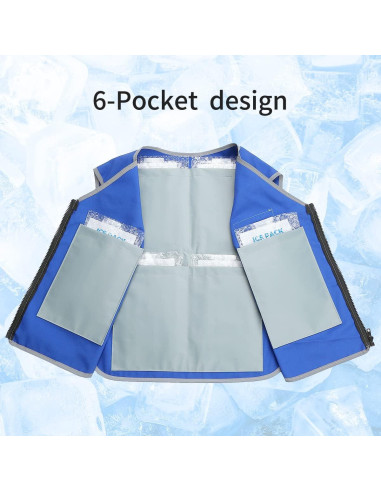 Chaleco Refrigerante SKTIKUNIY Unisex con 24 Paquetes de Hielo