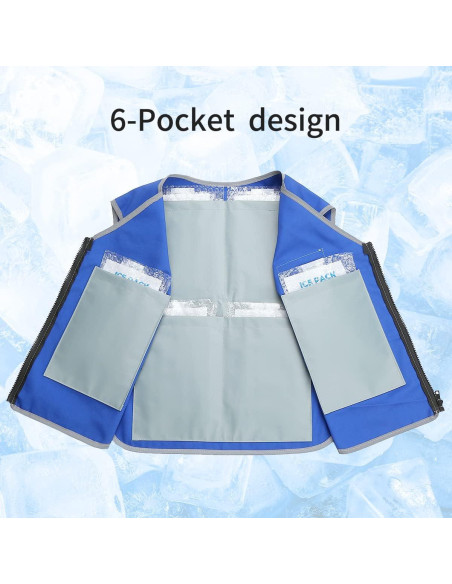 Chaleco Refrigerante SKTIKUNIY Unisex con 24 Paquetes de Hielo