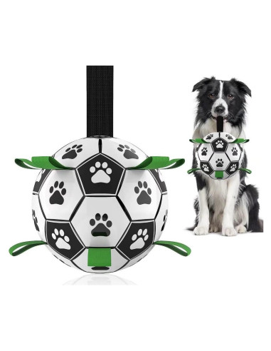 QDAN Balón de Fútbol para Perros Mediano 15 cm Interactivo