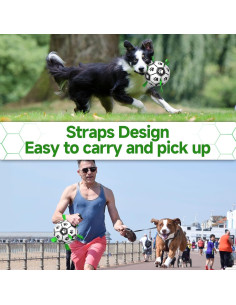 QDAN Balón de Fútbol para Perros Mediano 15 cm Interactivo 2