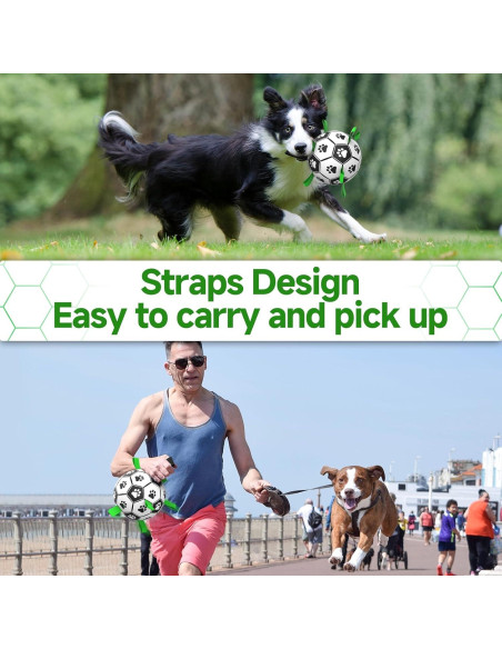 QDAN Balón de Fútbol para Perros Mediano 15 cm Interactivo