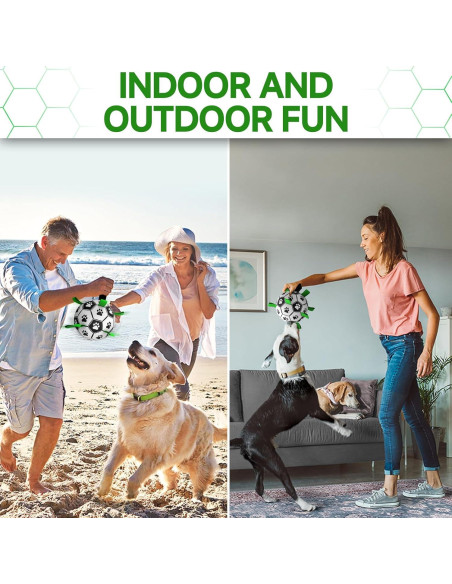 QDAN Balón de Fútbol para Perros Mediano 15 cm Interactivo