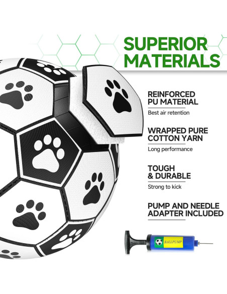 QDAN Balón de Fútbol para Perros Mediano 15 cm Interactivo