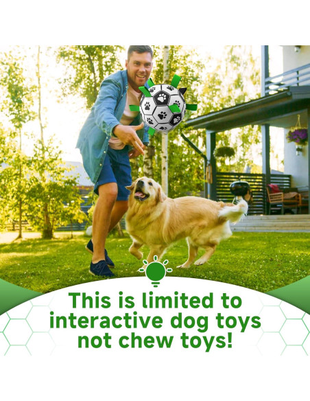 QDAN Balón de Fútbol para Perros Mediano 15 cm Interactivo