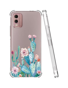 Funda protectora TPU clara floral para Nokia C32 6.5" 2