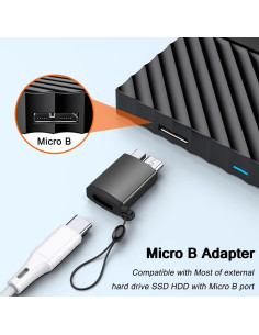 Adaptador USB C a Micro B Ukiism 5 Gbps Compatible HDD 2