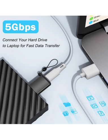 Adaptador USB C a Micro B Ukiism 5 Gbps Compatible HDD