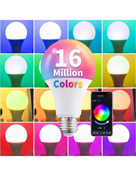 Bombilla LED Inteligente YKNAWOIR RGB 9W E27 Control APP Bombilla LED Inteligente YKNAWOIR RGB 9W E27 Control APP