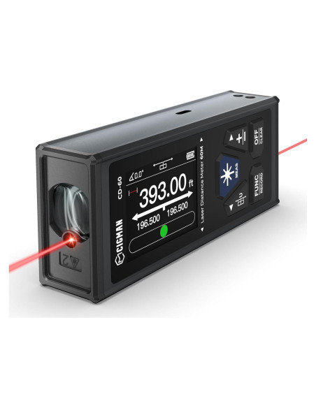 CIGMAN Medidor Láser CD-60 120m Pantalla LCD Retroiluminada