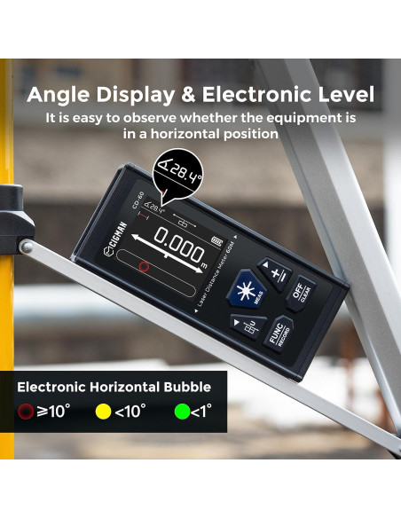 CIGMAN Medidor Láser CD-60 120m Pantalla LCD Retroiluminada