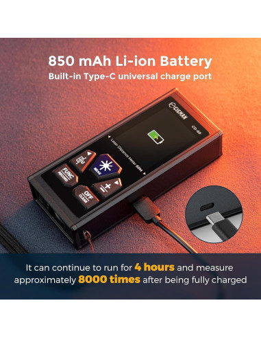 CIGMAN Medidor Láser CD-60 120m Pantalla LCD Retroiluminada