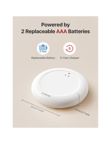 Detector de Fugas de Agua Wi-Fi X-Sense SWS0A41, 4 Sensores