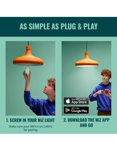 Bombilla LED inteligente WiZ A19 8.8W Multicolor E26