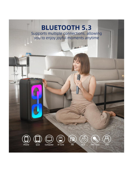 Máquina de Karaoke Gesnada K68 con 2 Micrófonos Inalámbricos