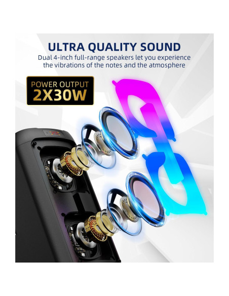 Máquina de Karaoke Gesnada K68 con 2 Micrófonos Inalámbricos