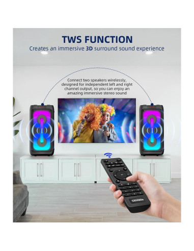 Máquina de Karaoke Gesnada K68 con 2 Micrófonos Inalámbricos