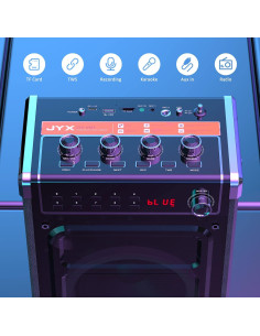 Máquina de Karaoke JYX JYX-69BT con 2 Micrófonos Inalámbricos 2