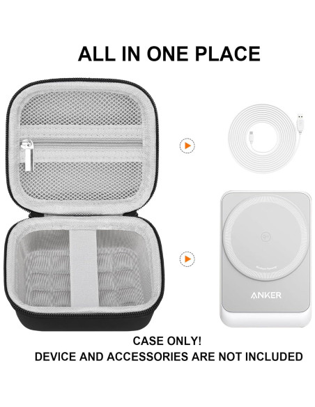 Funda de viaje Anker MagGo 3 en 1, EVA resistente, Negro/Gris Funda de viaje Anker MagGo 3 en 1, EVA resistente, Negro/Gris