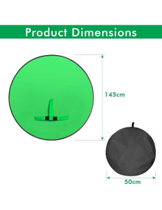 Fondo de Pantalla Verde Plegable Aiuca 145 cm Chroma Key 2
